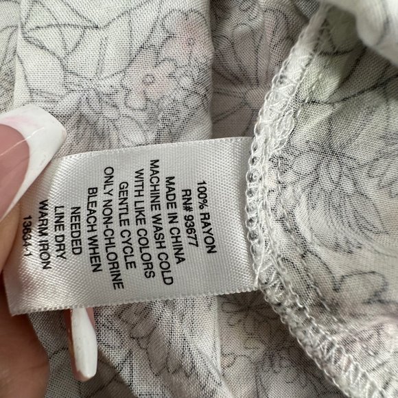 Arizona Jean Boho Dress Floral long Sleeve Small Off The Shoulder Ruffled/Pleate - Picture 9 of 13